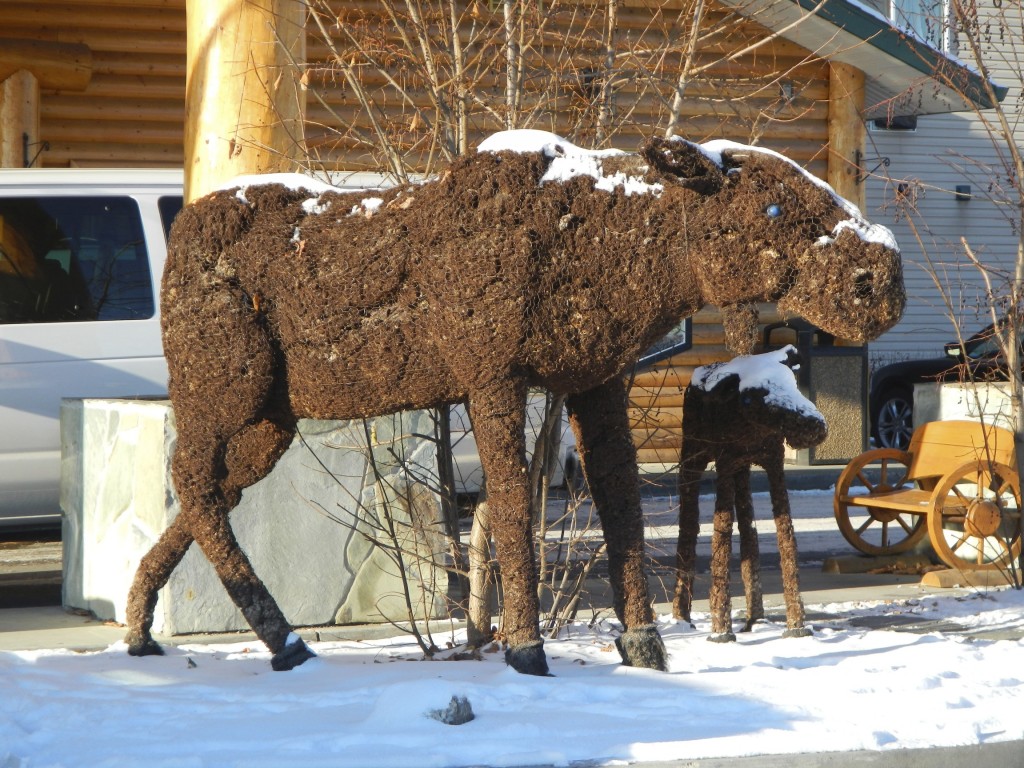Moose Topiary at Pikes Waterfront Lodge Fairbanks Alaska