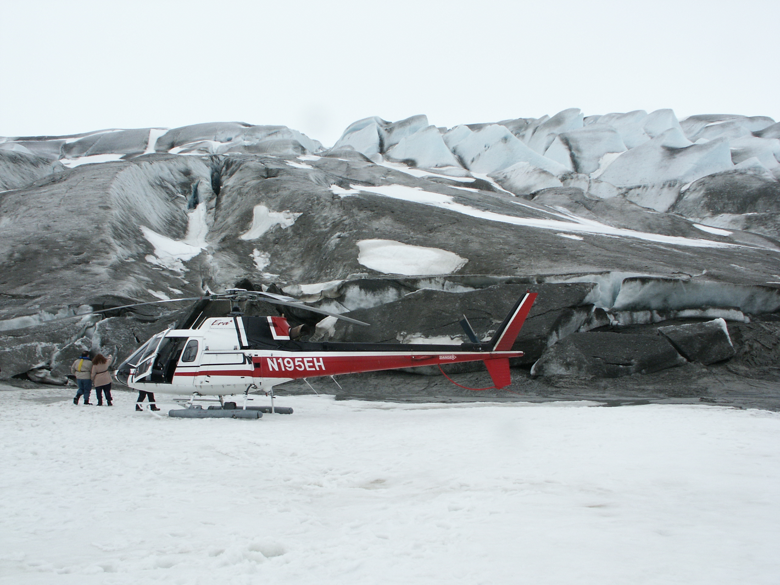 The Helicopter we took and landed on a Glacier #FriFotos #Ice and #Snow - Views from an Alaskan Cruise