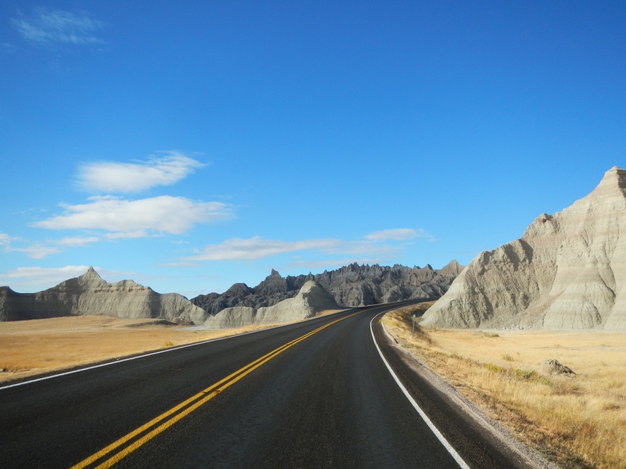 Badlands road Winding road through South Dakota