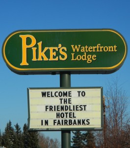 pikes_waterfront_lodge_sign Pikes Waterfront Lodge Fairbanks Alaska Review